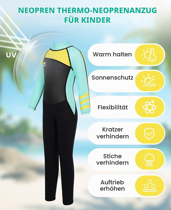 Gogokids Kinder Neoprenanzüge - Jungen Mädchen Rash Guard Einteiler Thermische Badeanzüge 2.5mm Neop