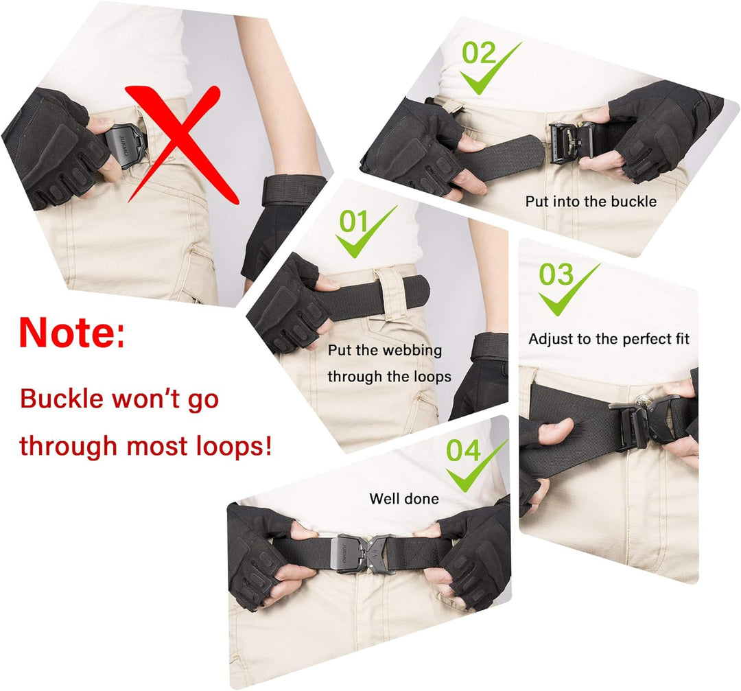 JUKMO Taktischer Gürtel, Militär-Wandergürtel, 3,8 cm, Nylon-Web-Arbeitsgürtel mit robuster Schnellv