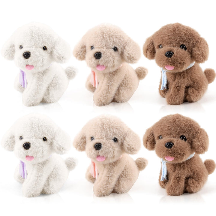ANBOOR 6pcs 12cm Hunde-Plüschtiere, süsses Hundewelpen-Plüschtier mit Schal, Duftende Teddys, kleine