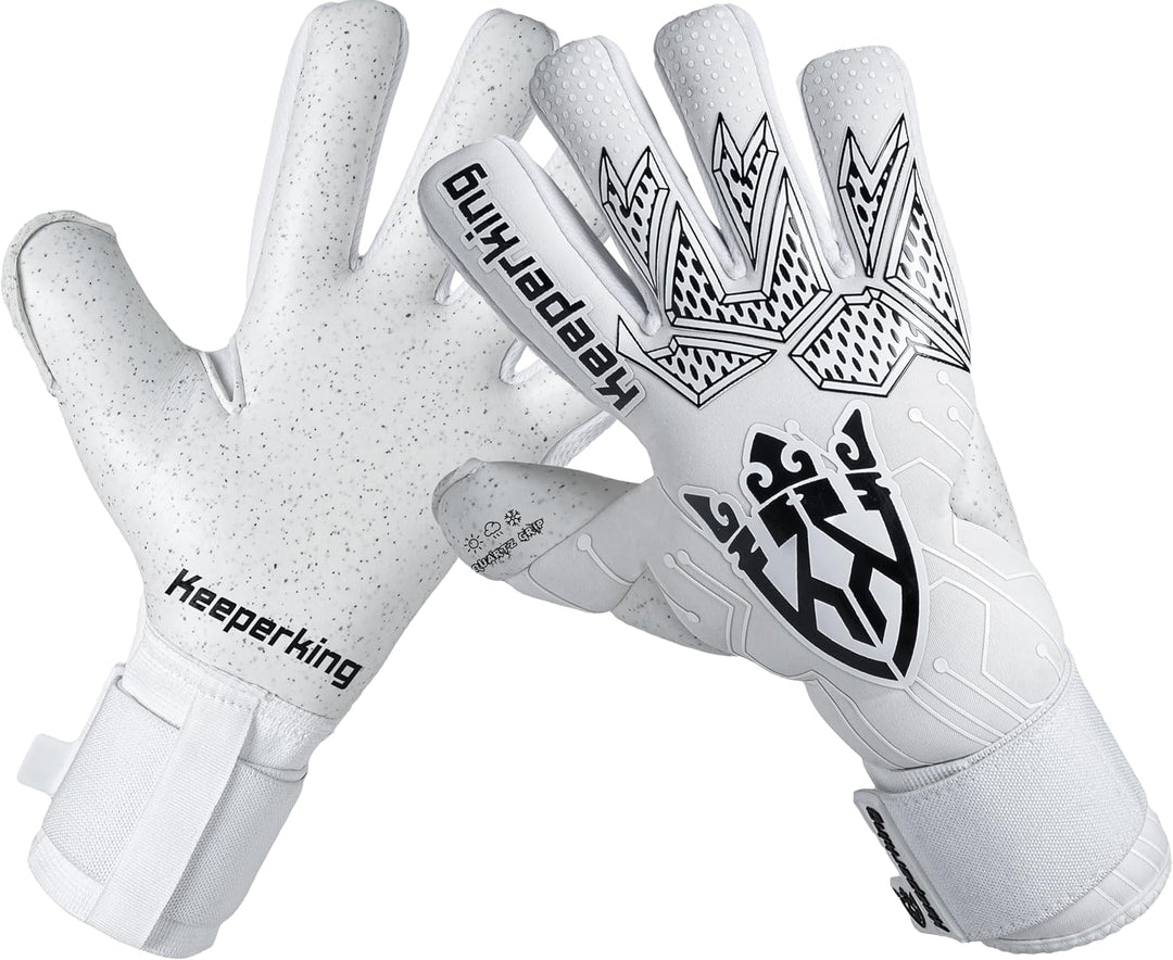 Keeperking Torwarthandschuhe für Erwachsene Fussballhandschuhe Herren Innennaht Profi Premier Grip 4