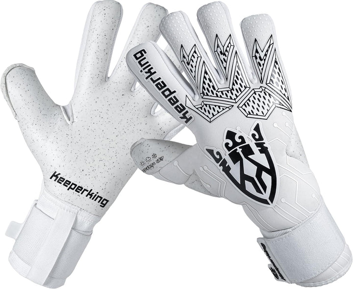 Keeperking Torwarthandschuhe für Erwachsene Fussballhandschuhe Herren Innennaht Profi Premier Grip 4