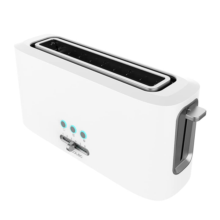 Cecotec Toaster Toast&Taste 9000 Doppel White aus Plastik mit 2 extra breiten kurzen Schlitzen Weiss