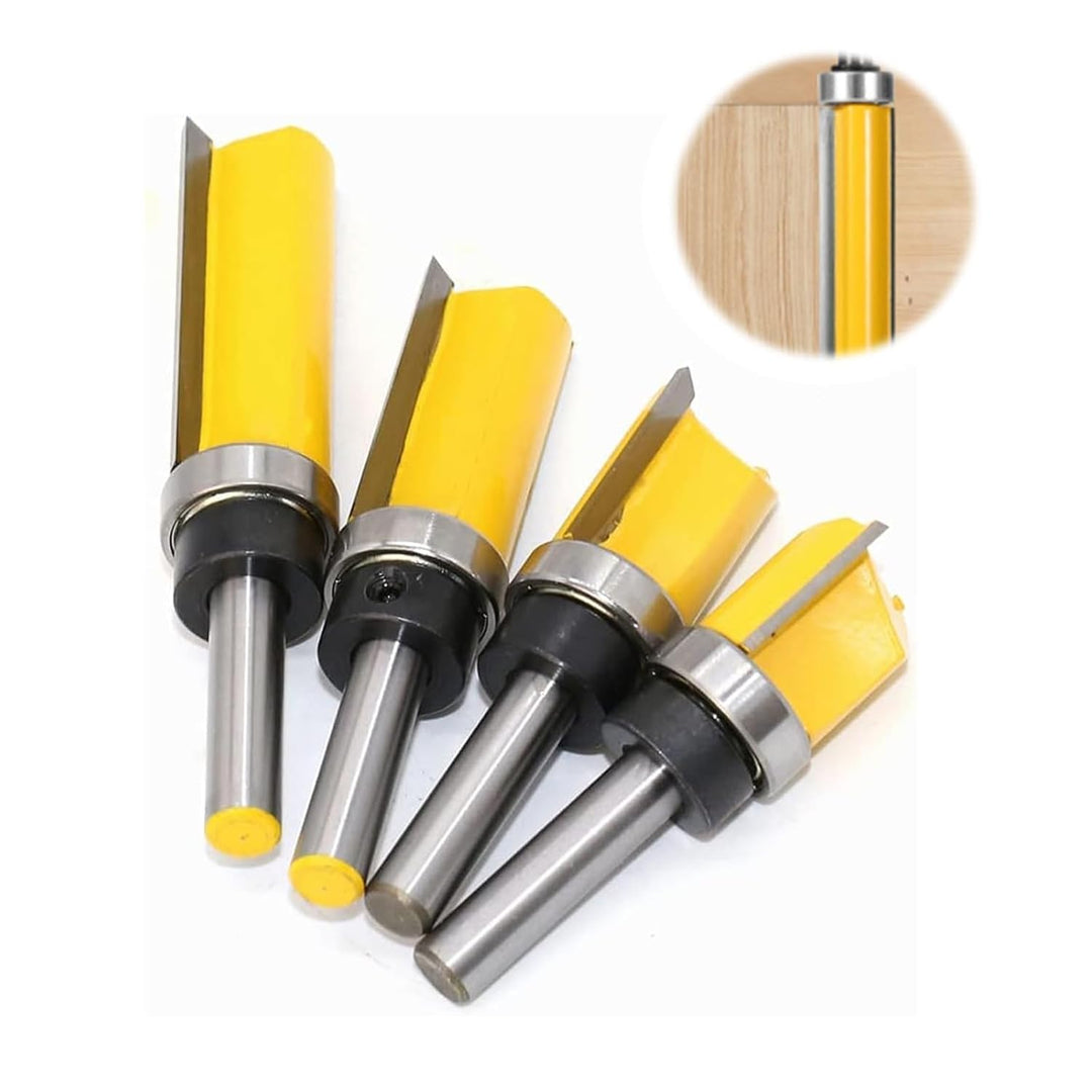4 Stück Bündigfräser Schaft Fräser Oberfräser 8mm Schaft Kopierfräser mit Kugellager Nutfräser Bündi