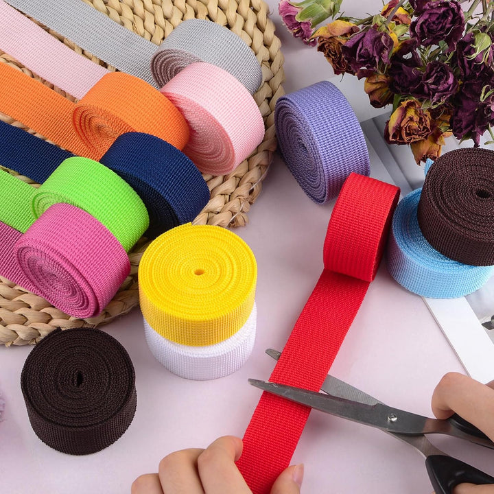 WANDIC Polypropylen-Gurtband, 19 Rollen, 2,18 Yards breiter Gurtband, Gurtband, Stoffgurt für DIY-He