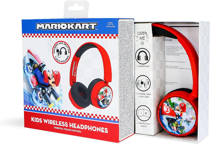 OTL Technologies MK0983 Mario Kart Kabellose Kinder-Kopfhörer, Rot