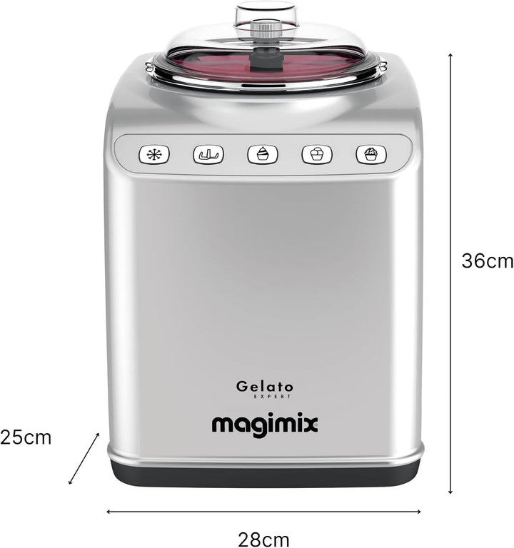 Magimix Eismaschine Gelato Expert mit 180Watt aus Edelstahl, 11680RW