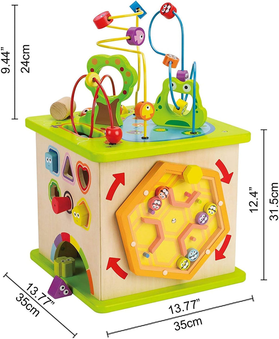 Hape Motorikwürfel „Kleine Tierchen“ aus Holz Multifunktions-Spielwürfel | Lernspielzeug aus Holz fü