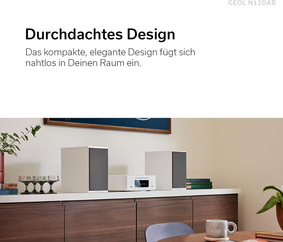 Denon CEOL N-12DAB Kompaktanlage, HiFi Verstärker mit Lautsprechern, CD-Player, Musikstreaming, HEOS