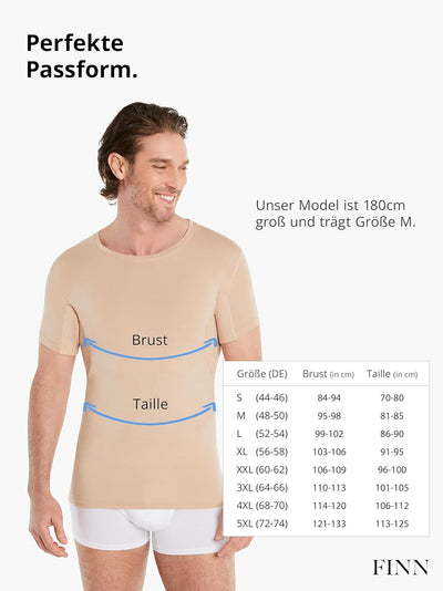 FINN Anti-Schweiss Shirt Herren mit Rundhals und integrierten Achselpads gegen Starkes Schwitzen - A