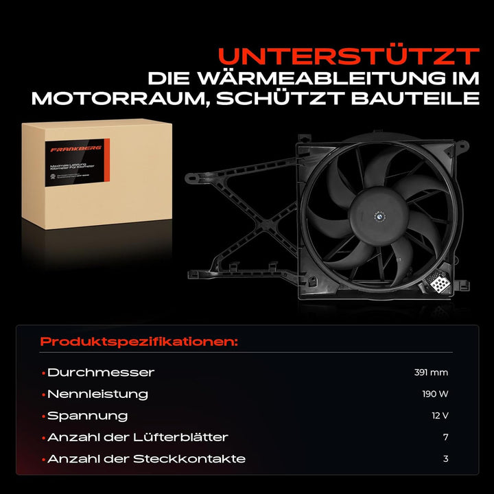 Kühlerlüfter Motorkühlung Lüfter für Astra H L48 L35 L08 L70 L69 L67 Zafira B A05 I4 1.6L 1.8L Ø: 39