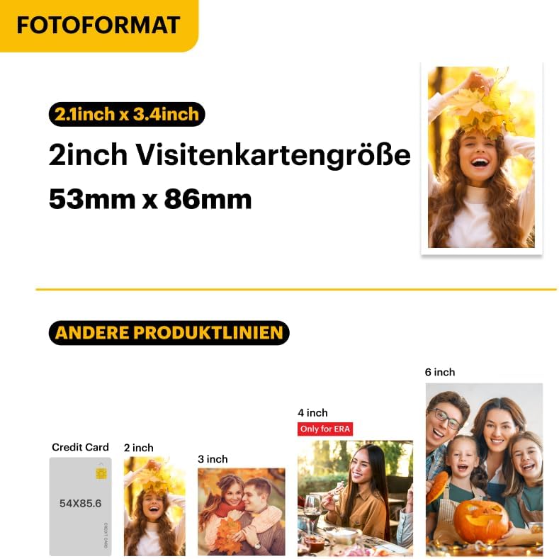 KODAK Mini 2 Retro 4PASS Mobiler Fotodrucker (5,3x8,6cm)- Paket met 68 Blatts, Weiss Drucker + 68 Bl