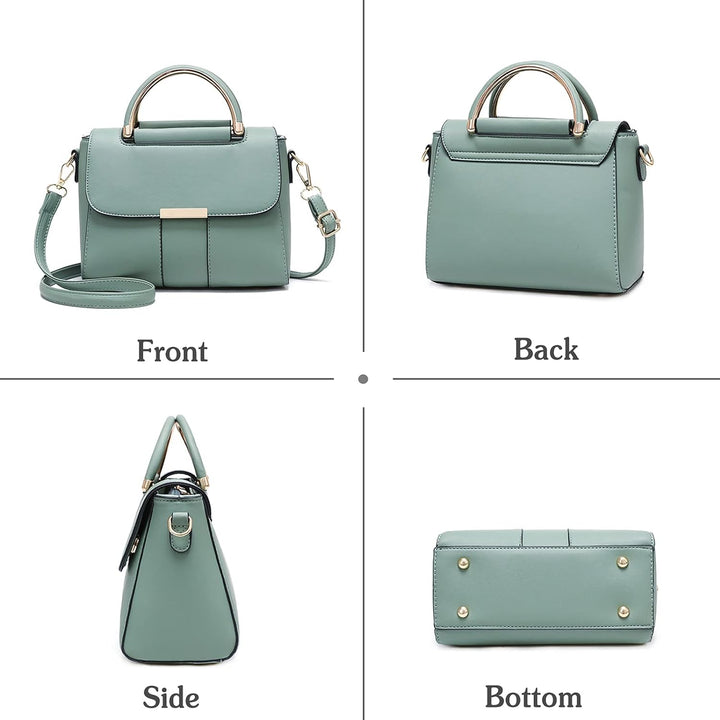 PORRASSO Damen Schultertasche Mode Handtasche PU Leder Top Griff Tasche Umhängetasche Schöne Henkelt
