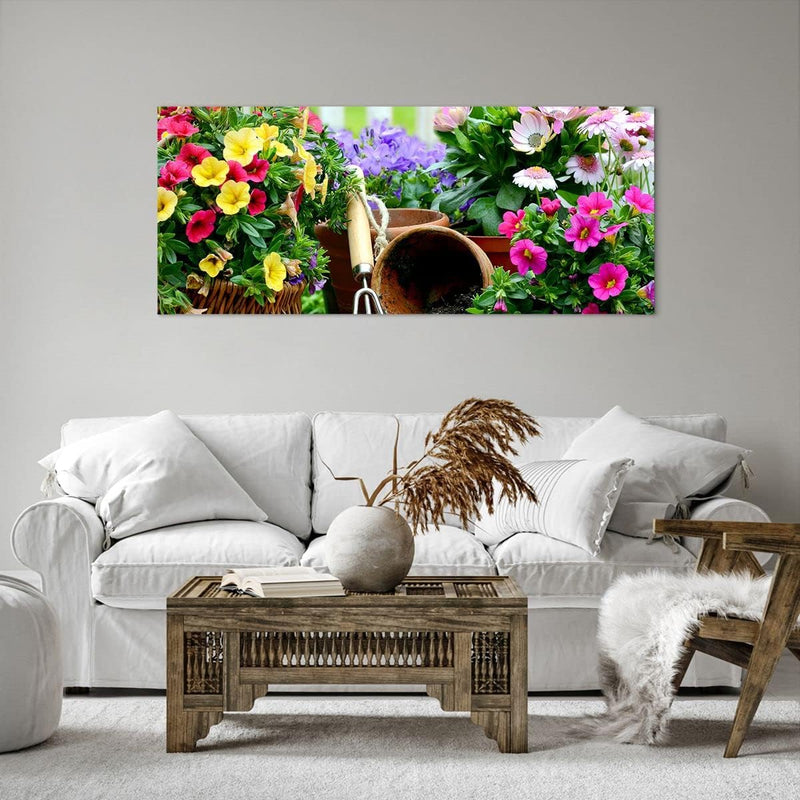 Wandbilder Dekoration Wohnzimmer Pflanzen Garten Frühling Natur Panorama Bilder auf Leinwand 120x50c