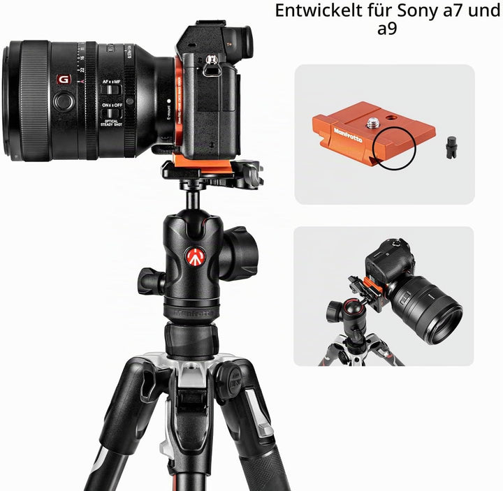 Manfrotto Befree Advanced Kamerstativ-Kit, Kompatibel mit Sony Alpha7 und Alpha9 Kameras, Reisestati