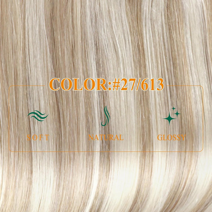 Easyouth Echthaar Extension Mit Draht Blond Fish Line Extensions Echthaar Honigblond Highlight Gelbb