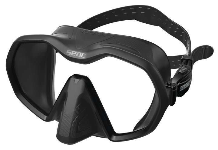 Seac Icona, rahmenlose Einglas-Tauchmaske, 100% Made in Italy Schwarz, Schwarz