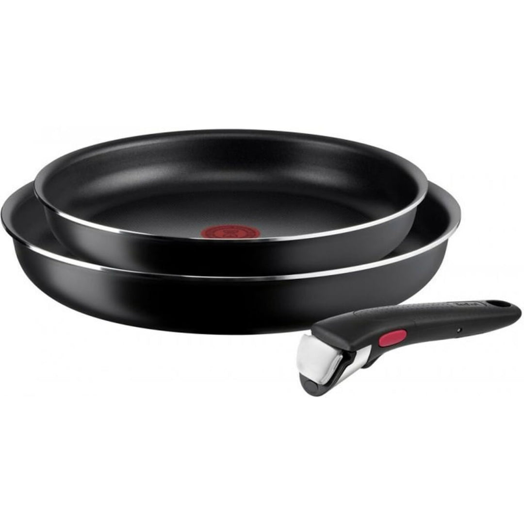 Tefal Pfannenset L1539143, Schwarz, Aluminium, 3-teilig, 2 Stück, Ø 24 cm, Ø 28 cm