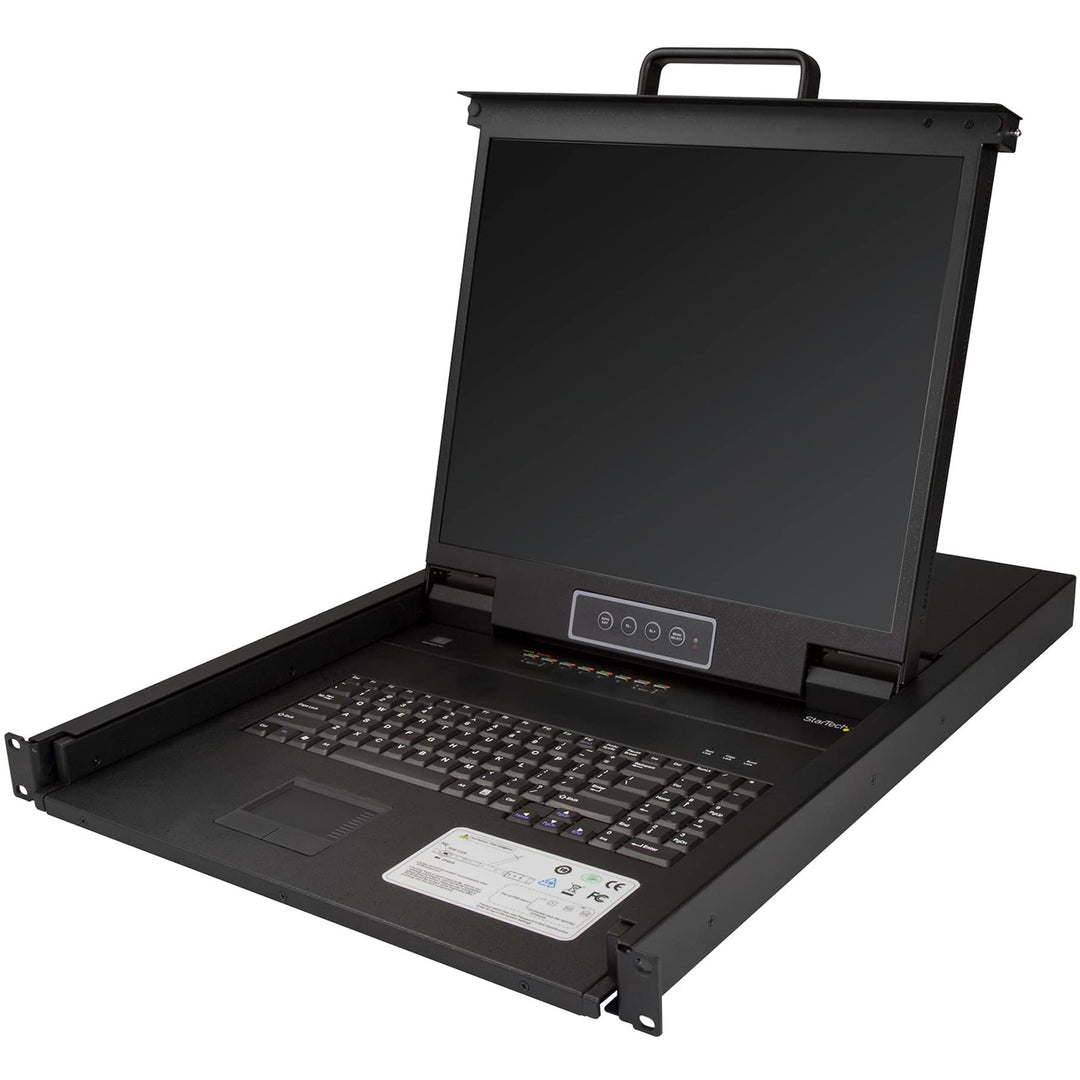 StarTech.com 8 Port Rack KVM Konsole mit 1,8 m Kabeln - US Tastatur(QWERTY), Integrierter KVM Switch