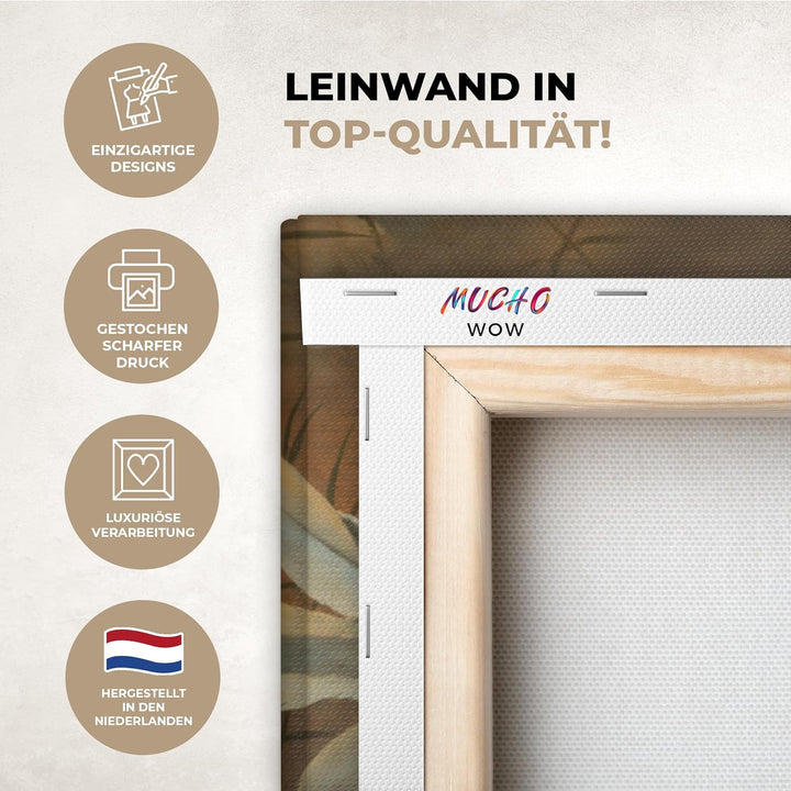 MuchoWow Leinwand Bilder, Einzigartige Wanddeko mit Rahmen, Der bedrohte Schwan - Gemälde von Jan As