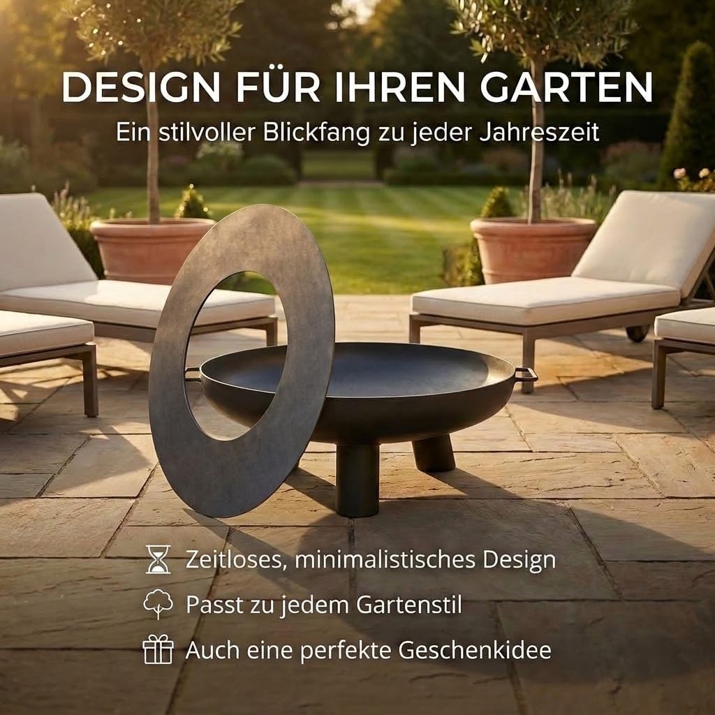 SOUK ONE Plancha Ø 80 cm Feuerring Feuerplatte Grillring für Feuerschale oder Feuertonne - Grillplat