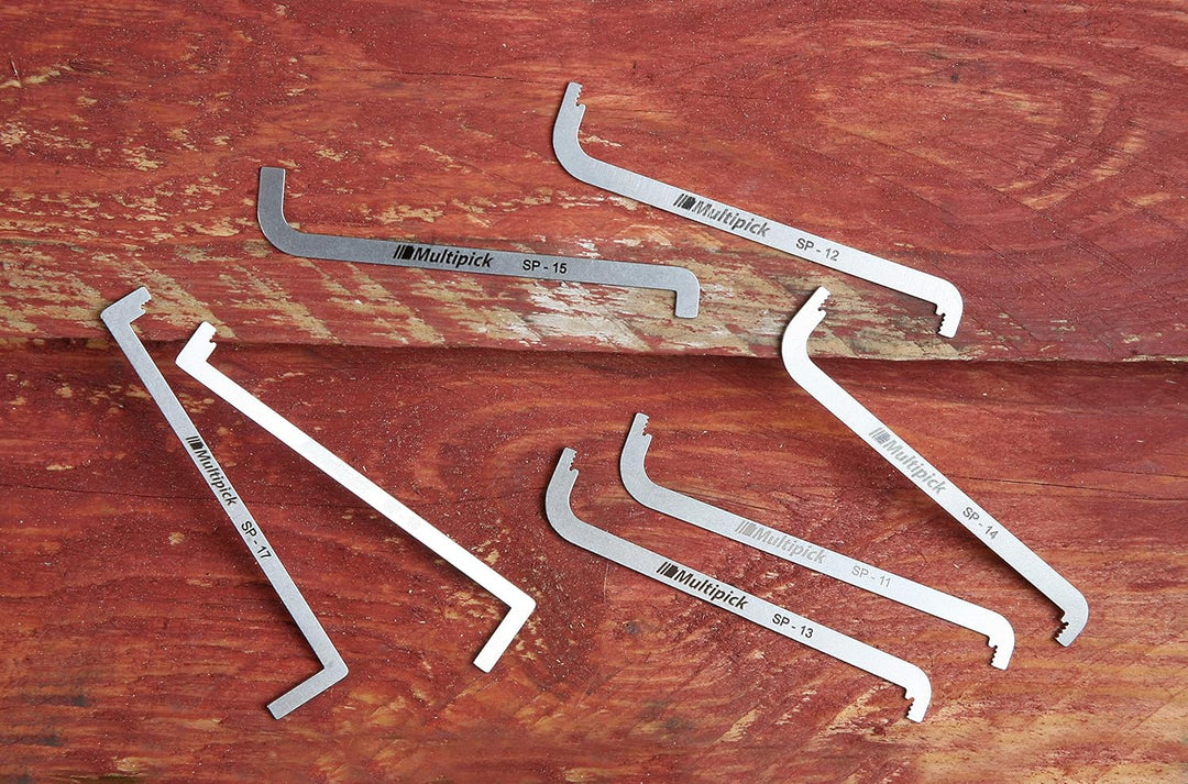 Multipick Profi Schloss Spanner TOK Set 7-teilig mit Echtleder Etui - Wichtiges Elite Dietrich Set u
