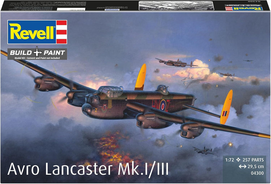 Revell REV-04300 Flugzeugbomber Avro Lancaster Mk.I/III, Flugzeugmodellbausatz, 10 Jahre to 99 Jahre