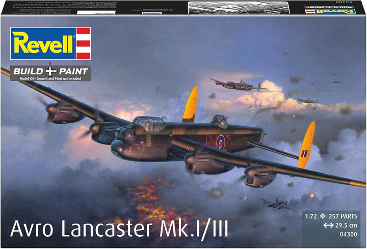 Revell REV-04300 Flugzeugbomber Avro Lancaster Mk.I/III, Flugzeugmodellbausatz, 10 Jahre to 99 Jahre