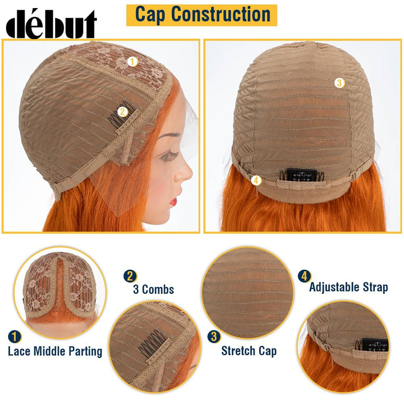 DÉBUT Glatte Bob Perücke, Echthaar, T-Teil, Spitzenfront, Bob-Perücke, vorgezupft, mit Babyhaar, 150