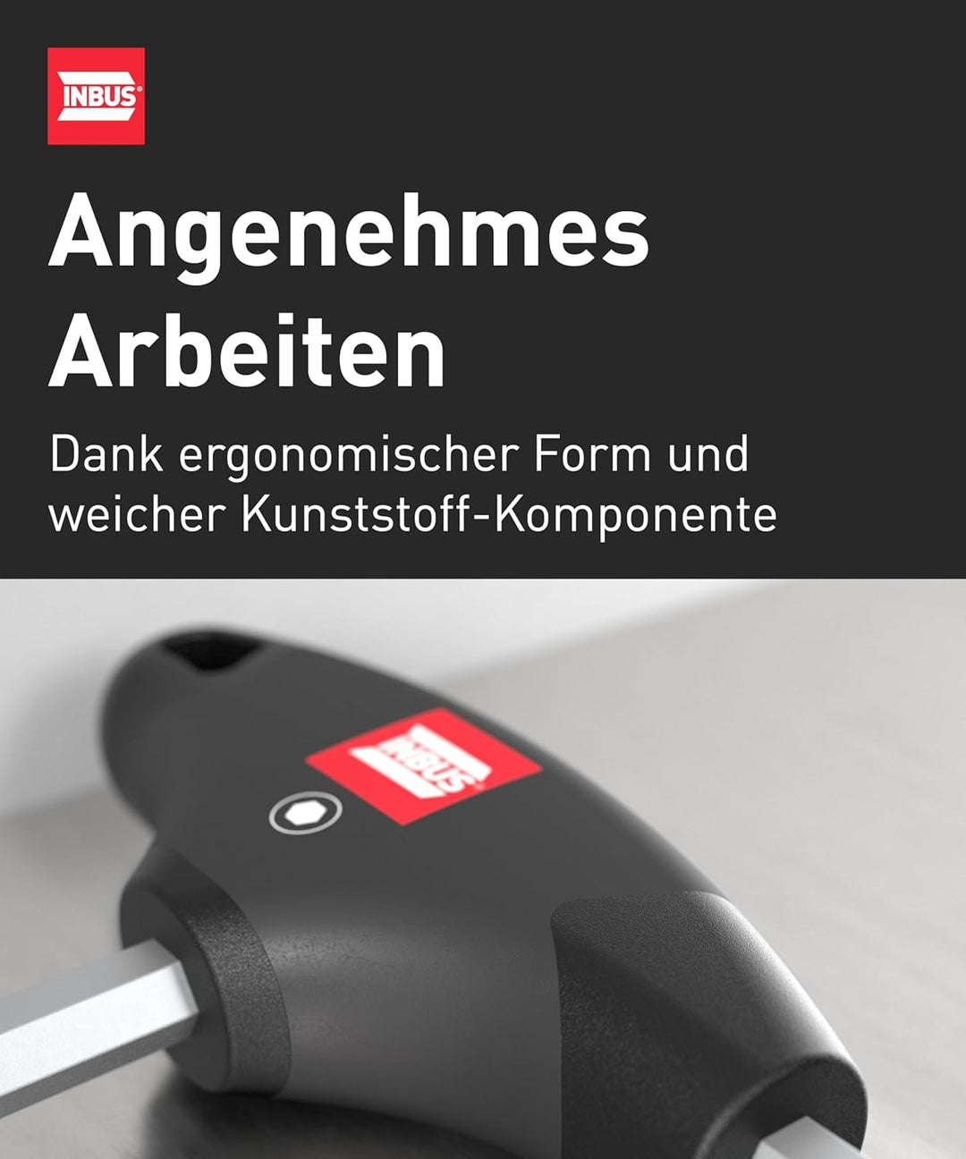 INBUS® 70129 T-Griff Schraubendreher Set 8tlg, 2–10mm, mit HybridTouch — Made in Germany 8× HX (2 –