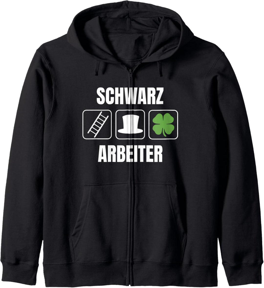 Schornsteinfeger Shirt Kaminkehrer Kleeblatt Herren Geschenk Kapuzenjacke