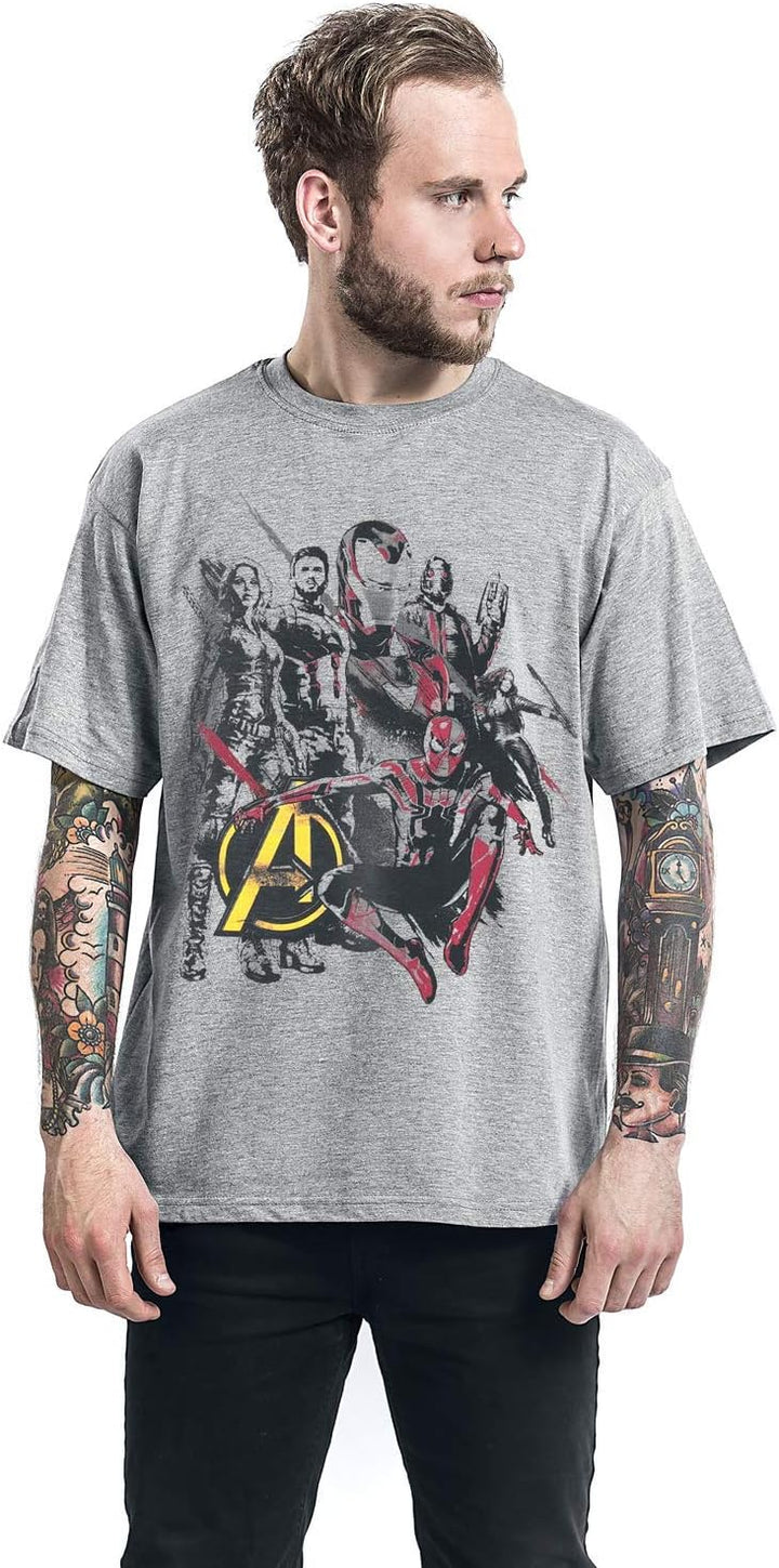 Bioworld EU Herren Marvel Comics Avengers T-Shirt XL Grau (Grau Grau), XL Grau (Grau Grau)