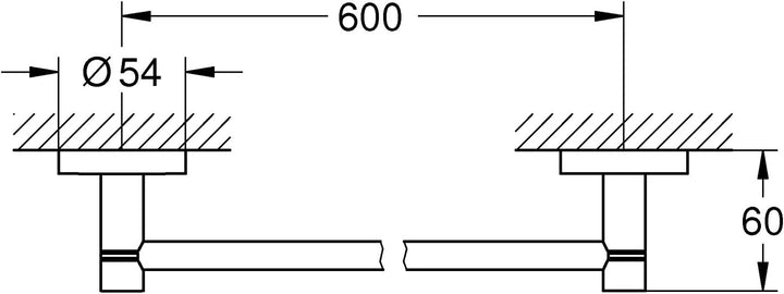 Grohe Essentials Badetuchhalter 600mm, supersteel, 1 Stück, 40366DC1 600 mm, 600 mm
