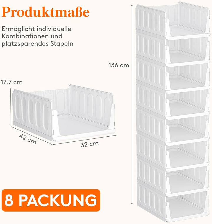 Lifewit Stapelbar Kleiderschrank Organizer, Ausziehbar Schrank, Stapelbar Aufbewahrungsbox für Bad K