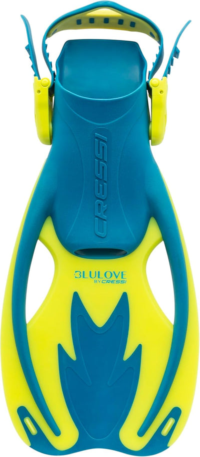 Cressi Kinder Rocks Kid Flossen S/M | US Youth 1/3 | EU 32/34 Blau/Lime, S/M | US Youth 1/3 | EU 32/