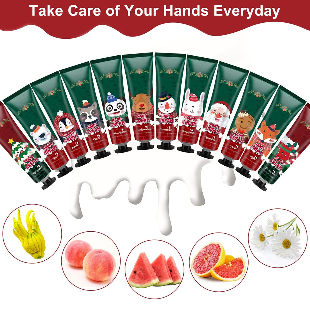 Handcreme Fusscreme Set, 12PCS Feuchtigkeitscreme Pflegecreme für Trockene Rissige Hände Füsse, Gesc