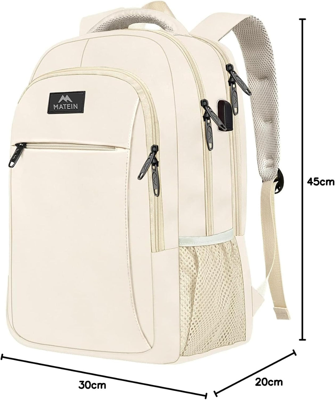 MATEIN Laptop Rucksack 15,6 Zoll Notebook Arbeitsrucksack Damen Elegant mit USB Ladeanschluss und La