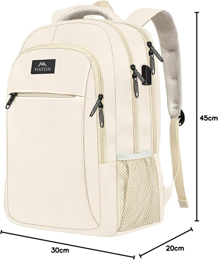MATEIN Laptop Rucksack 15,6 Zoll Notebook Arbeitsrucksack Damen Elegant mit USB Ladeanschluss und La
