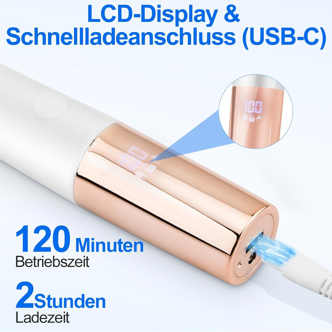 5-In-1 Bikini Trimmer, Kabellos Rasierer Damen, Elektrischer Intimrasierer für Frauen, IPX7 Wasserdi