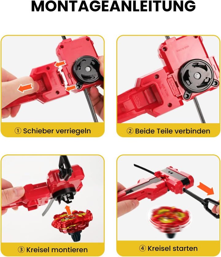 Bay X Kampfkreisel X-23 Soar Phoenix Kreisel mit Zug-Launcher und Griff-Set | BBX-kompatibel high Pr