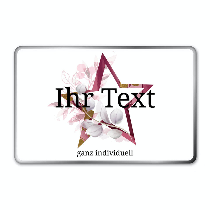 STEMPEL-FABRIK – personalisierbare eckige Dose mit Name oder Wunschtext – Aquarell Motiv mit rotem S