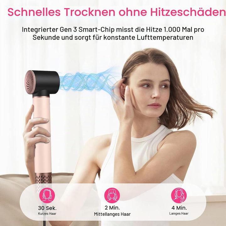 6 in 1 Hochgeschwindigkeit Hairstyler, 1400W Airstyler, Lonen Warmluftbürste, Rundbürstenföhn mit Lo
