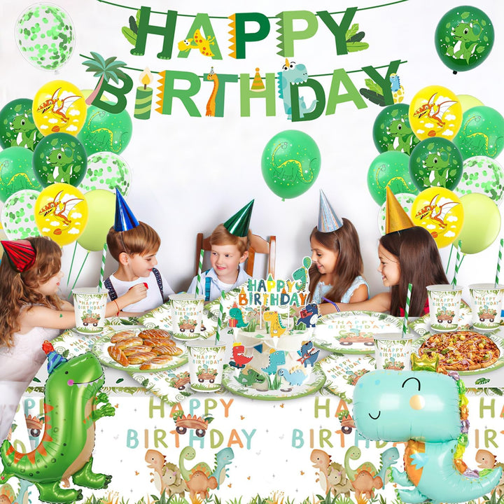 Dinosaurier Partygeschirr Set, Dino Geburtstag Deko, Dinosaurier Geburtstag Geschirr Set, Pappteller