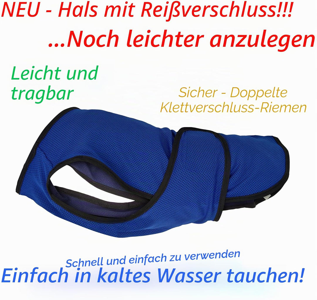 Lautus Pets Hundekühlweste – Leichte Sommerjacke für Kleine Hunde mit Reissverschluss & Klett – Einf