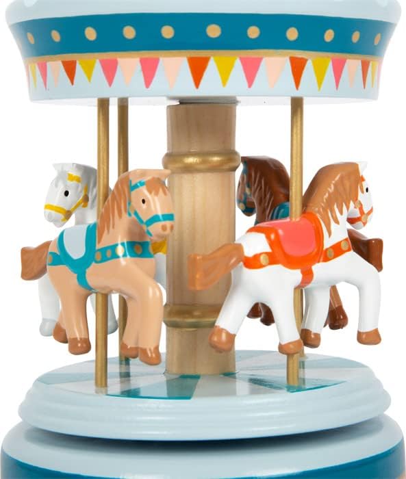 Small Foot Spieluhr Pferdekarussell Zirkus aus Holz, Dekoration für das Kinderzimmer, mit schöner Ei