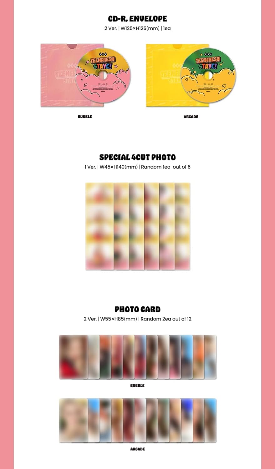 STAYC - TEENFRESH (3rd Mini Album) CD+Folded Poster (BUBBLE ver. / CD Only, No Poster), Bubble Ver.