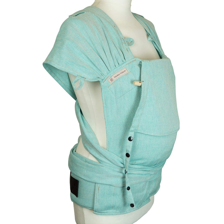 Fräulein Hübsch WrapCon Babysize in Aqua ab Geburt bis Kleinkindalter (50/56 – 80/86 cm) - Anhock-Sp