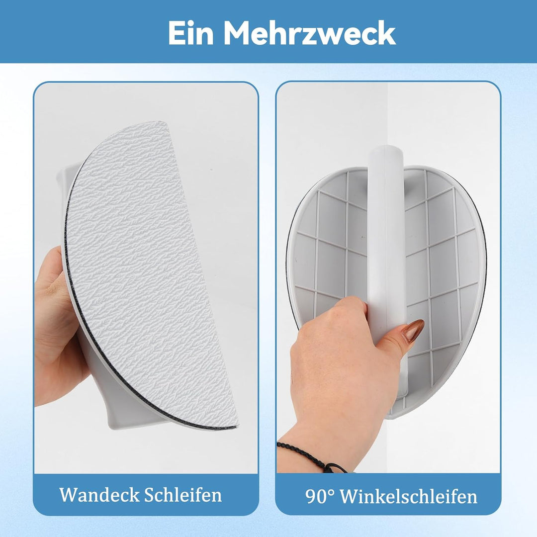 Eckschleifer, Selbstklebendes Halbrundes Winkelschleifpapierwerkzeug mit 10 Schleifpapier 180 Körnun