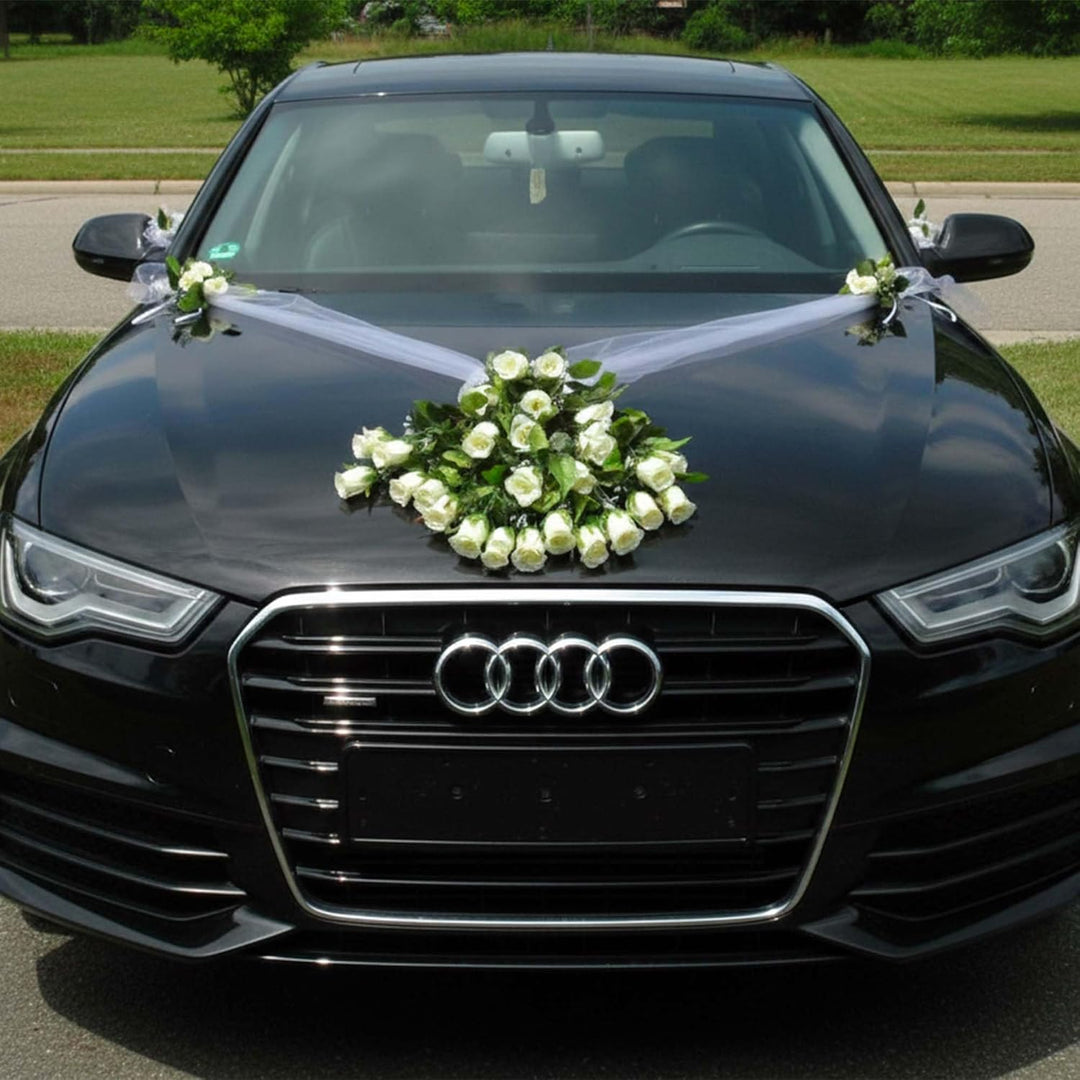 Spitze STRAUss Auto Schmuck Braut Paar Rose Deko Dekoration Autoschmuck Hochzeit Car Auto Wedding De