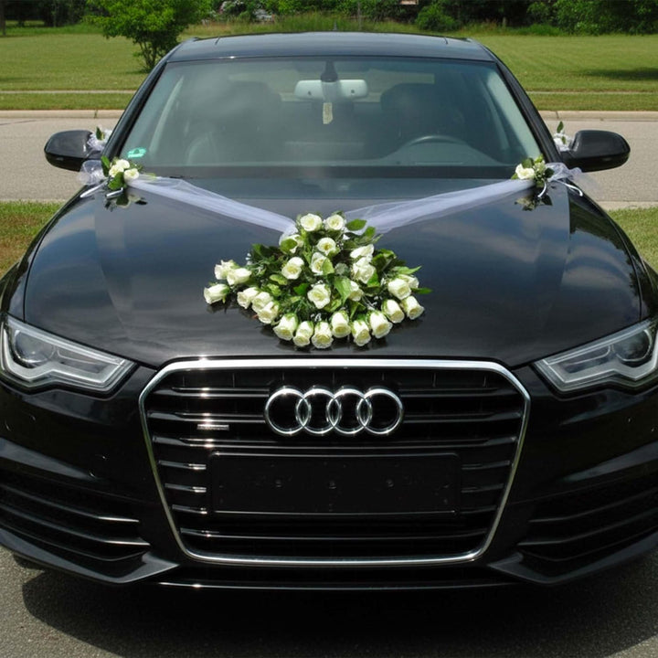 Spitze STRAUss Auto Schmuck Braut Paar Rose Deko Dekoration Autoschmuck Hochzeit Car Auto Wedding De