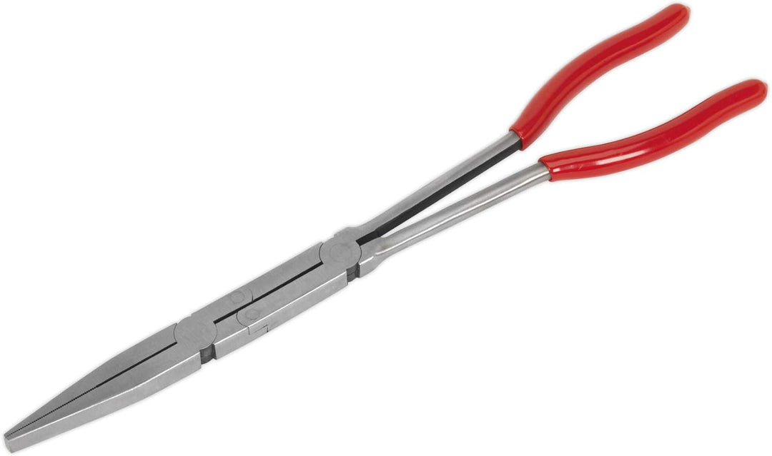 Sealey AK8590 Doppelgelenk-Flachzange mit langer Reichweite, 335 mm Länge, silberfarben